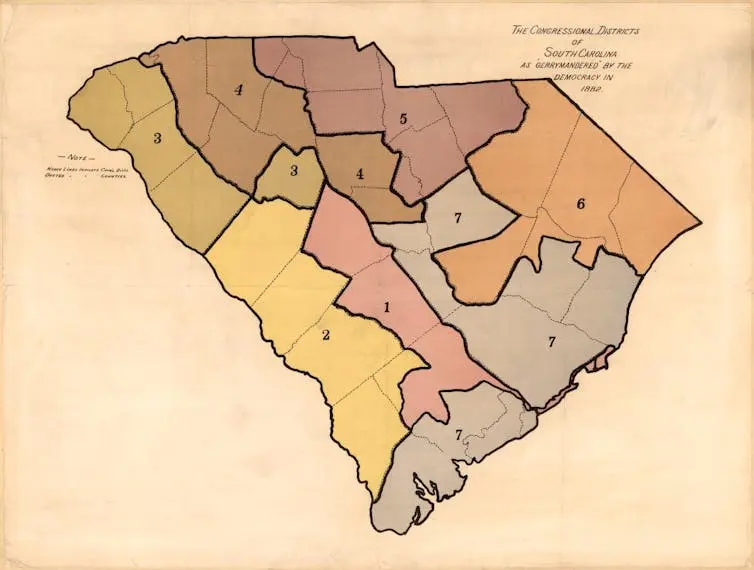 1882 gerrymandered south carolina house map