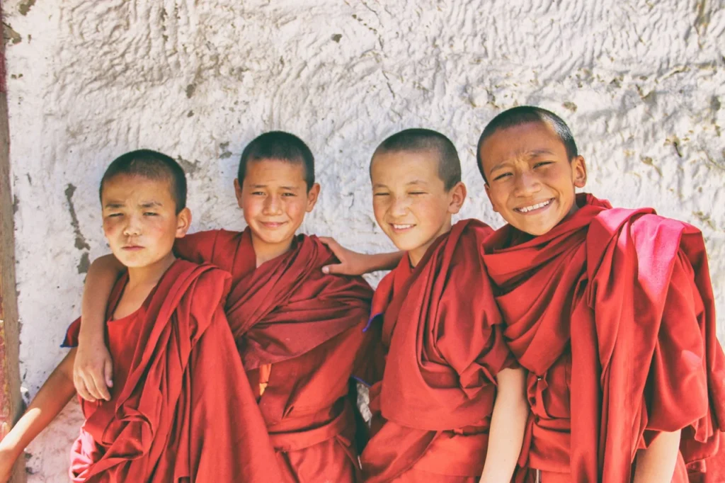 Group of little boy monks from a monastery nearby.