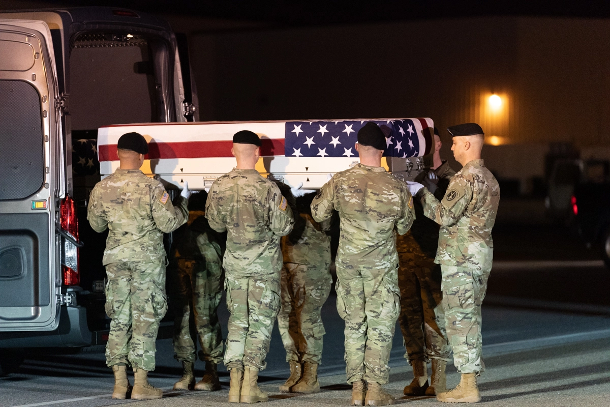 United against war. Service member killed