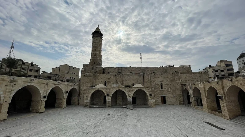 Great mosque of gaza before it was destroyed by israel along with libraries in gaza.
