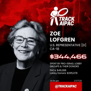 Zoe lofgren aipac