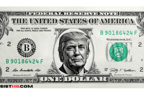 Donald Trump’s face on a US$1 bill
