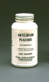 Bottle of placebo medication
