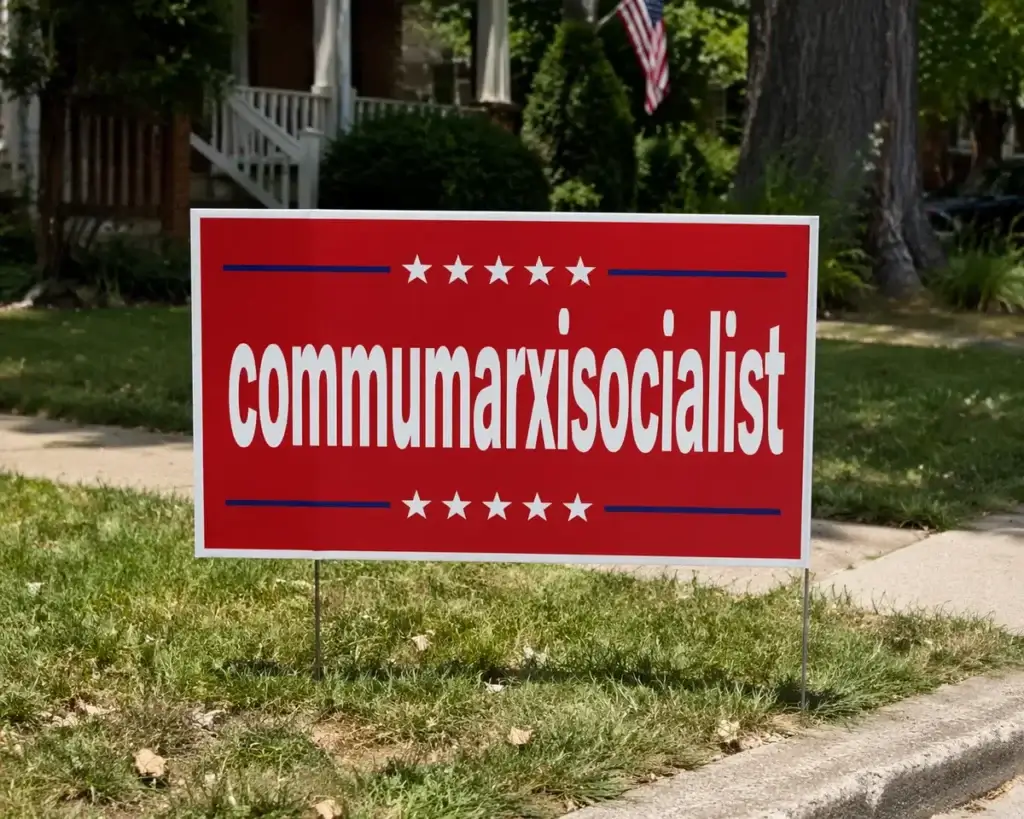 Commumarxisocialist yard sign