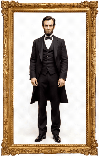 Hologram of A historical figure Abraham Lincoln