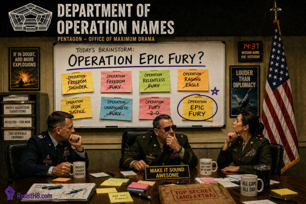 Photo from the Military Operation Naming Department hard at work.