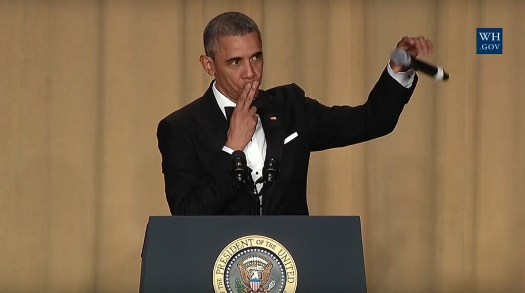 President Obama’s mic drop after his speech—where he roasted Donald Trump—at the 2016 White House Correspondents' Dinner.
Michigan Senate race