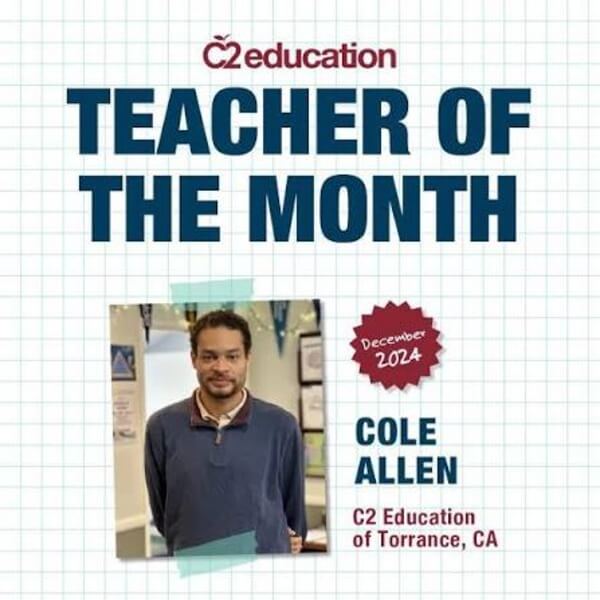 Cole Tomas Allen won a Teachcher of the Month Award in the past
