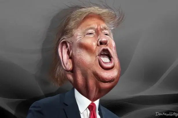 Caricature of Donald Trump