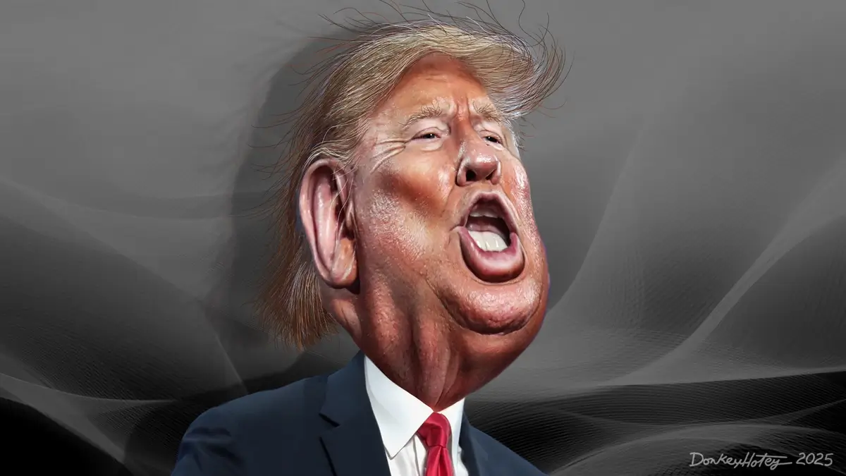 Caricature of Donald Trump