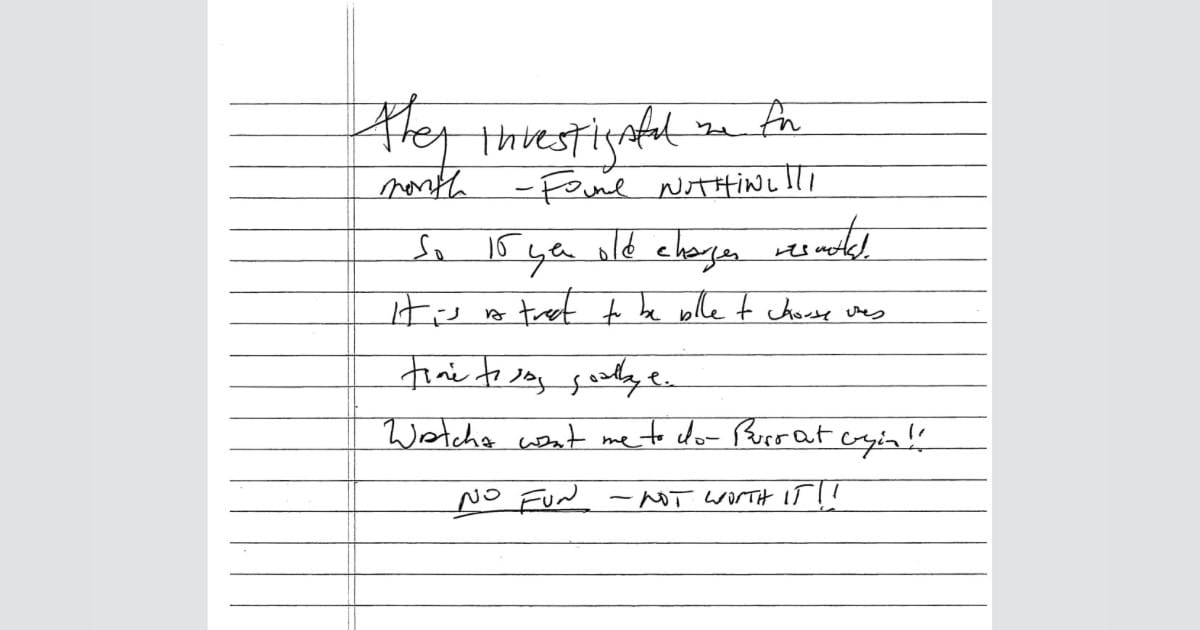 Epstein suicide note