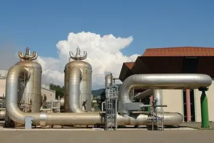 A geothermal power plant in Italy.