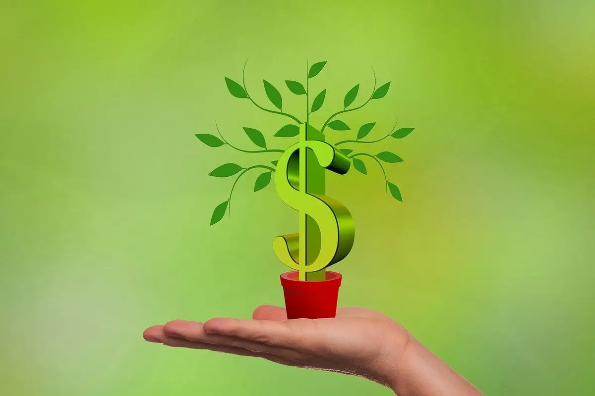 Plant made out of a dollar sign represents progressive economic populism