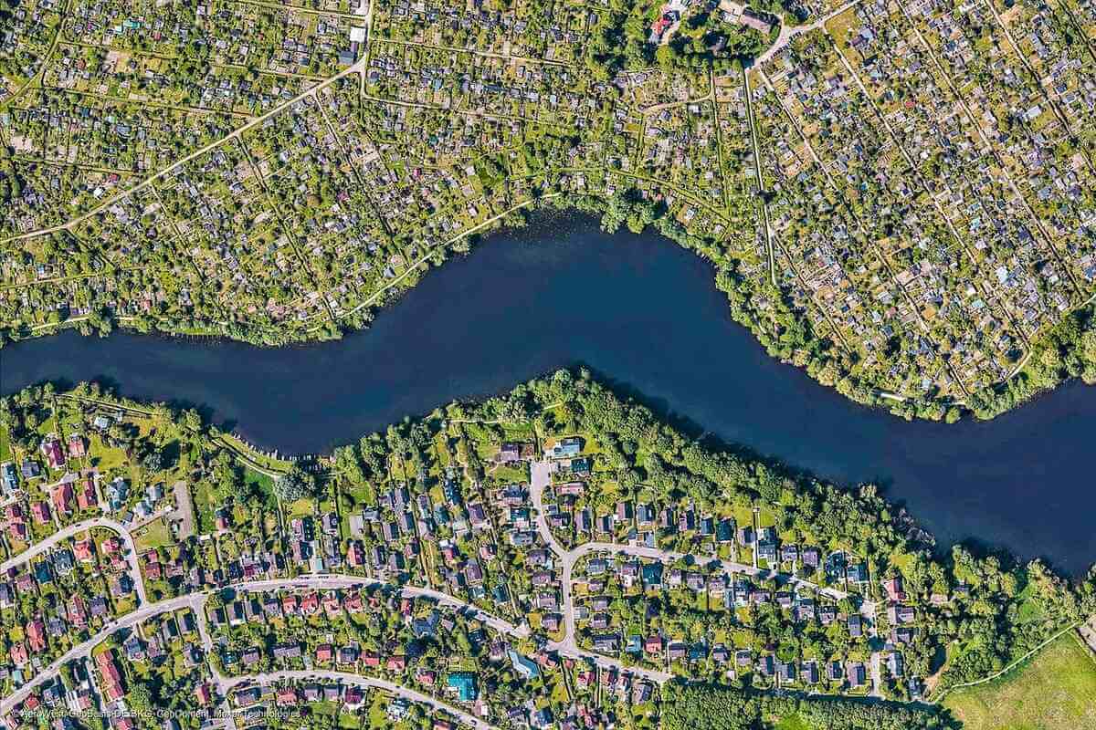 Aerial view of housing