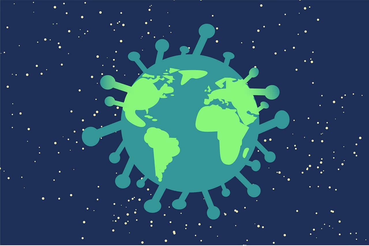 Cuts to USAID and the CDC causes outbreaks. Illustration of the planet as a virus