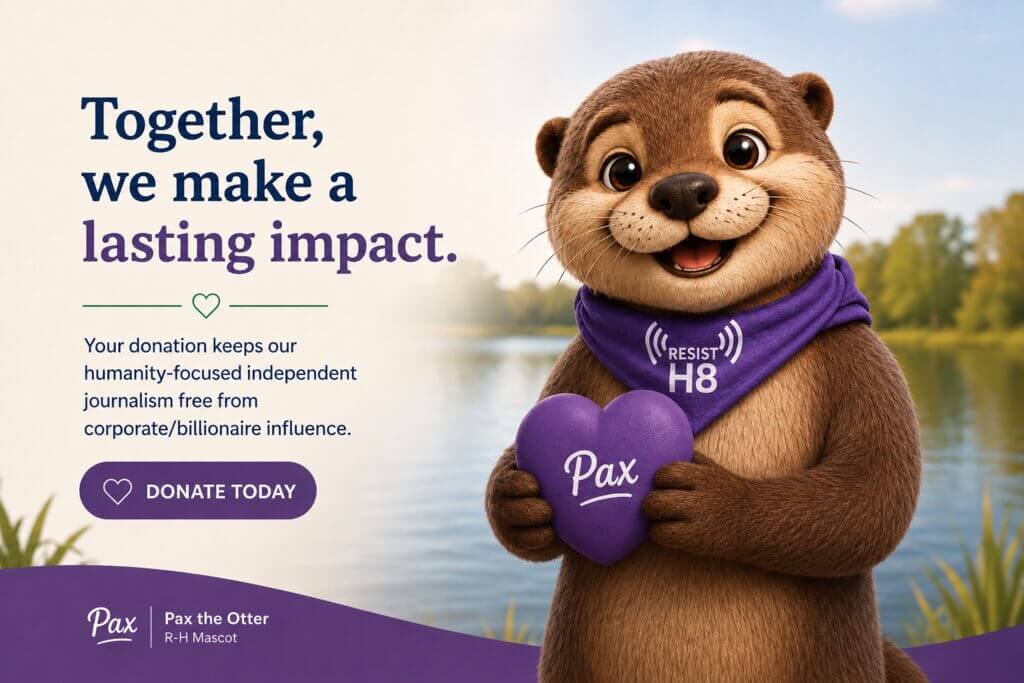 Pax the otter mascot branded donation page image