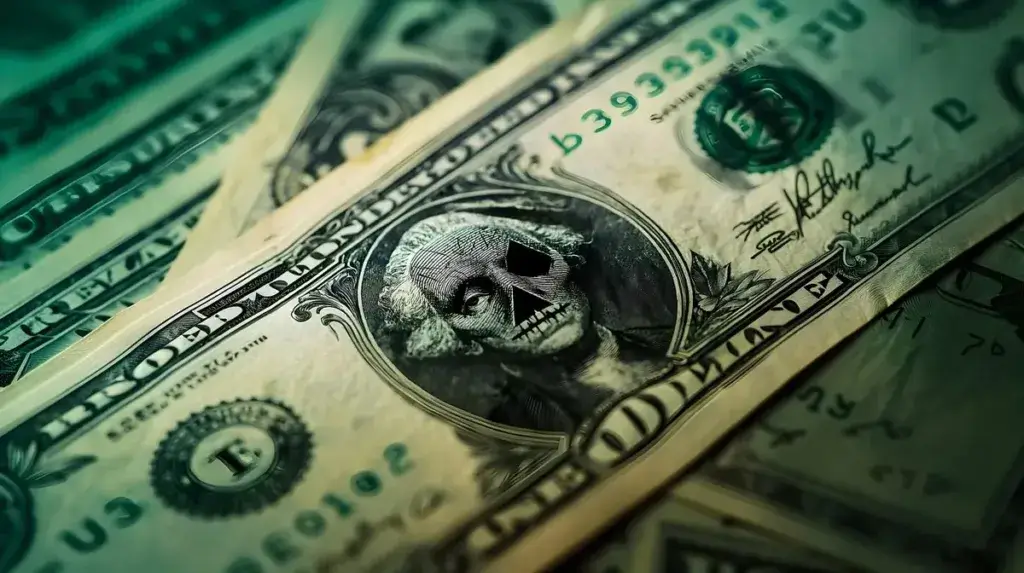 Dollar bill represents the corrupting influence of money in politics