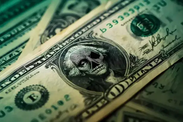 Dollar bill represents the corrupting influence of money in politics