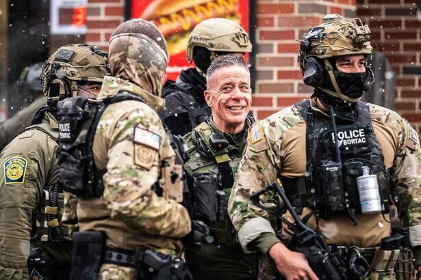 Greg Bovino with ICE officers in Minneapolis