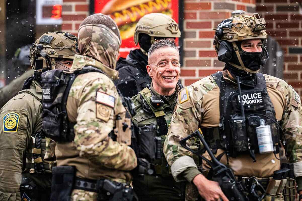 Greg Bovino with ICE officers in Minneapolis