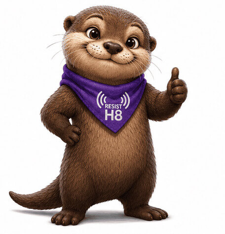 Pax says “Choose Love. Resist Hate” Resist Hate Pax the otter mascot