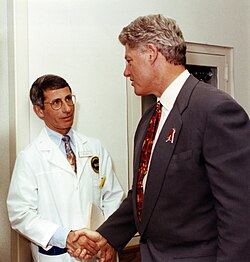 Dr. Anthony Fauci shakes President Bill Clinton’s hand. Dr. Anthony Fauci hearing
