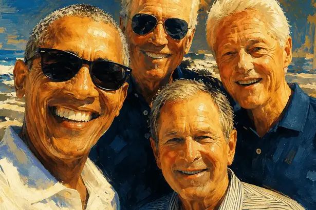 Former presidents acopella performance is just fun. Obama, Bush, Clinton, and Biden