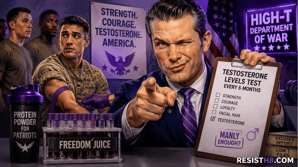 Pete Hegseth announcing regular testosterone screenings for the military