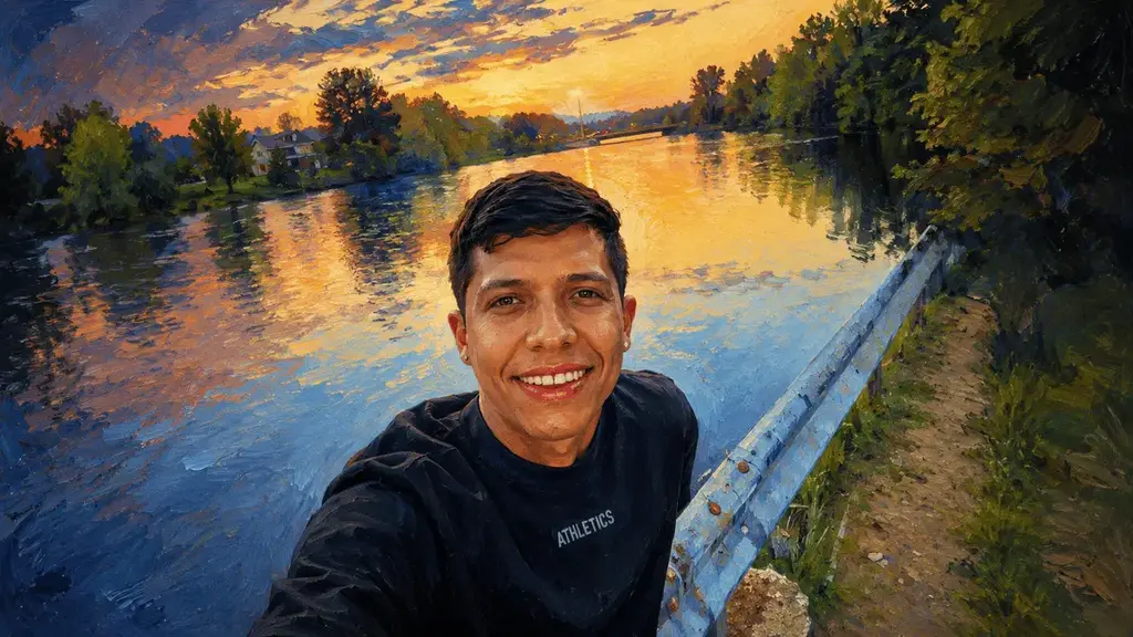 Painted photo of Johan Sebastián Durán Guerrero, the young father killed in the Biddeford ICE shooting.