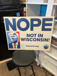 Trump clown NOPE. yard sign