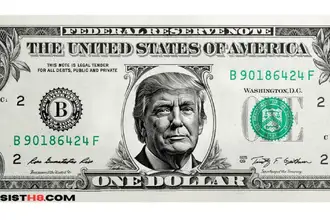 Donald Trump’s face on a US$1 bill. Trump calls his fundraiser every night
