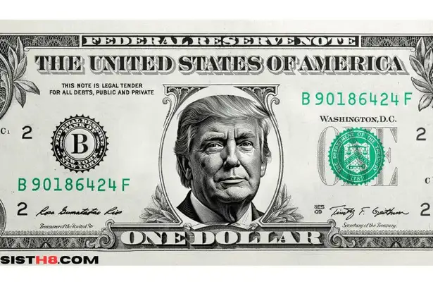 Donald Trump’s face on a US$1 bill. Trump calls his fundraiser every night