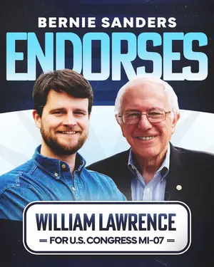 Progressive candidate Will Lawrence who is running on popular progressive policies